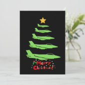 Kerstboom van militaire vliegtuigen, Foto Feestdagenkaart (Staand voorkant)