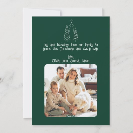 Kerstboom van militaire vliegtuigen, foto feestdagenkaart (Achterkant)