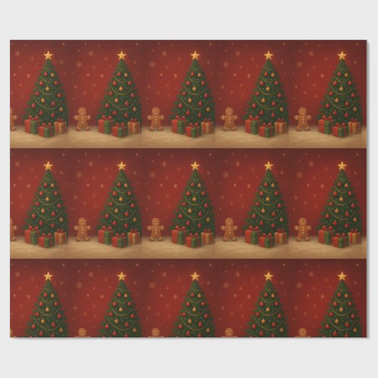 Kerstboom van peperkoek cadeaupapier (Vlak)