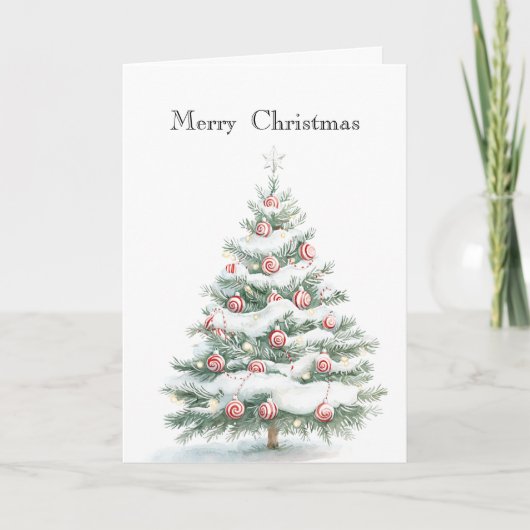 Kerstboom van pepermunt kaart (Voorkant)