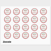 kerstboom van rond ronde sticker (Vel)