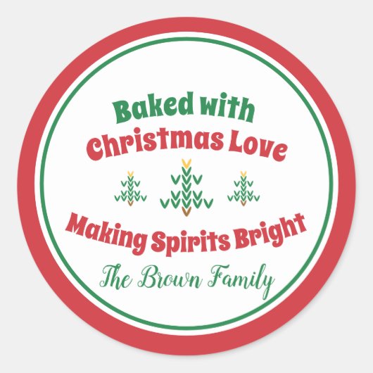 kerstboom van rond ronde sticker (Voorkant)