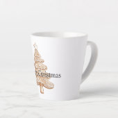Kerstboom van roompijngeverfde gemberkoek latte mok (Rechterhoek)