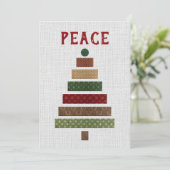 Kerstboom van rustieke jute feestdagenkaart (Staand voorkant)