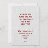 Kerstboom van rustieke jute feestdagenkaart (Achterkant)