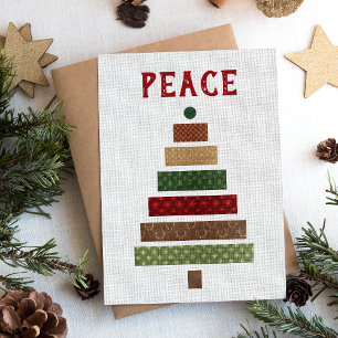 Kerstboom van rustieke jute feestdagenkaart