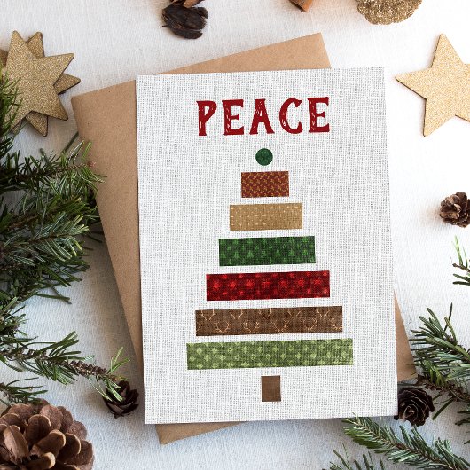 Kerstboom van rustieke jute feestdagenkaart