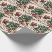 Kerstboom van Sint-Bernard-hond in waterverf Cadeaupapier (Hoek)