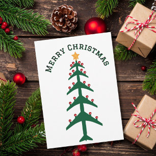 Kerstboom van Vliegtuigen & Foto Minimalist  Feestdagenkaart