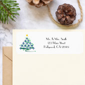 Kerstboom van vliegtuigen, minimalistische foto etiket