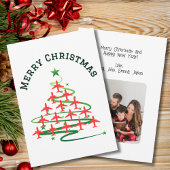 Kerstboom van vliegtuigen, minimalistische foto feestdagenkaart