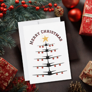 Kerstboom van Vliegtuigen, Minimalistische Foto Feestdagenkaart