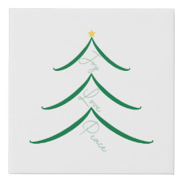 Kerstboom van vreugde, liefde en vrede Wall Art Imitatie Canvas Print