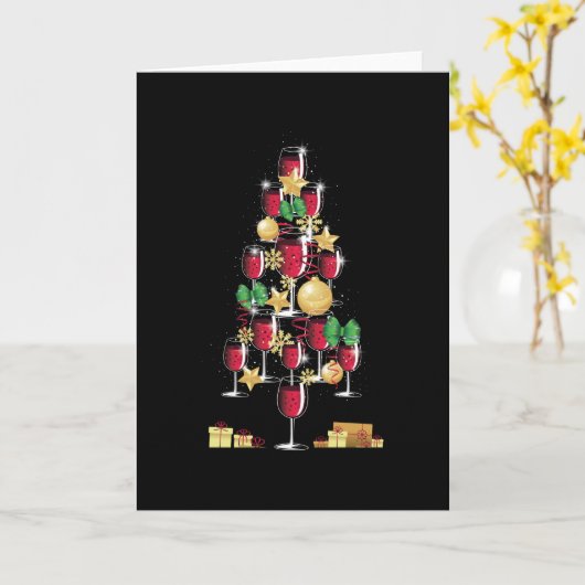 KERSTBOOM VAN WIJN KAART (Gele Bloem)