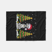 Kerstboom Verlicht Dalmatische Hond Kerstman Hoed Fleece Deken (Voorkant (Horizontaal))