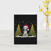 Kerstboom Verlicht Dalmatische Hond Kerstman Hoed  Kaart (Gele Bloem)
