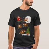 Kerstboom Verlicht Grappige Kerstman Rijdende Aap  T-shirt (Voorkant)