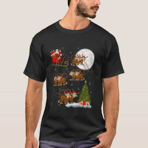 Kerstboom Verlicht Grappige Kerstman Rijdende Aap  T-shirt