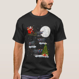 Kerstboom Verlicht Grappige Kerstman Rijdende Cass T-shirt