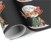 Kerstboom Verlicht Grappige Kerstman Rijdende Chee Cadeaupapier (Rol Hoek)