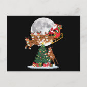 Kerstboom Verlicht Grappige Kerstman Rijdende Chee Feestdagenkaart (Voorkant)