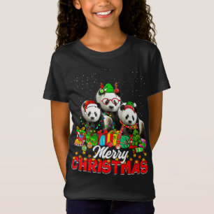 Kerstboom verlicht kerstfeest Pajama Panda Beer An T-shirt