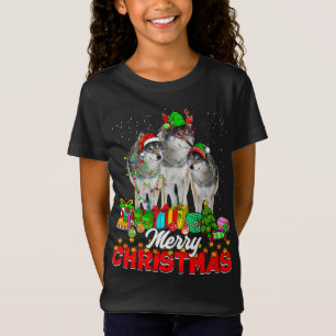 kerstboom verlicht kerstfeest Pajama Wolf Animals T-shirt