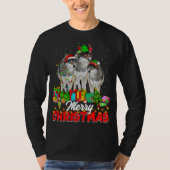 kerstboom verlicht kerstfeest Pajama Wolf Animals  T-shirt (Voorkant)