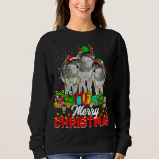 kerstboom verlicht kerstfeest Pajama Wolf Animals  Trui