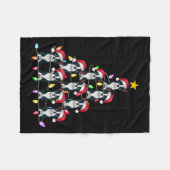 Kerstboom Verlicht Mannen Vrouwen Santa Boston Ter Fleece Deken (Voorkant (Horizontaal))