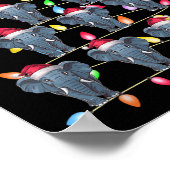 Kerstboom Verlicht Mannen Vrouwen Santa Elephant X Poster (Hoek)