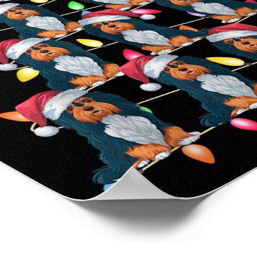 Kerstboom Verlicht Mannen Vrouwen Santa Havanezer  Poster (Hoek)