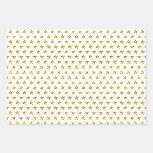 Kerstboom Verlicht Ornamenten Star Stripes Inpakpapier Vel (Voorkant 2)