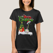 Kerstboom verlicht Santa Hat Musical Banjo Kerstmi T-shirt (Voorkant)
