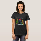Kerstboom verlicht Scottie Dog Santa Hat Christmas T-shirt (Voorkant volledig)