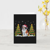 Kerstboom Verlicht Sint Bernard Hond Kerstman Kaart (Gele Bloem)