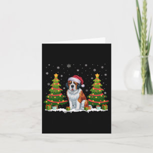 Kerstboom Verlicht Sint Bernard Hond Kerstman Kaart
