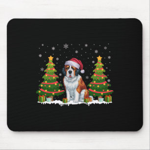 Kerstboom Verlicht Sint Bernard Hond Kerstman Muismat
