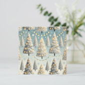 Kerstboom verlichte print ontwerp kaart (Staand voorkant)