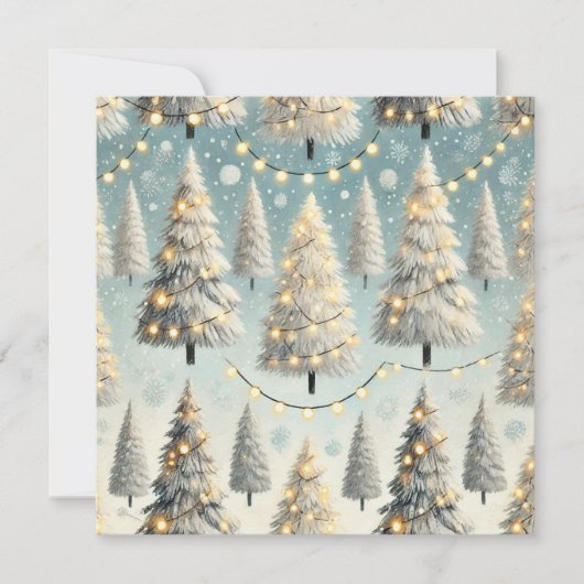 Kerstboom verlichte print ontwerp kaart (Voorkant)