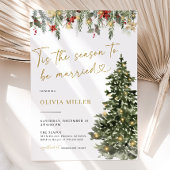 Kerstboom verlichting bruids douche uitnodiging