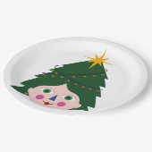 Kerstboom verlichting decoratie 166 papieren bordje (Gekanteld)