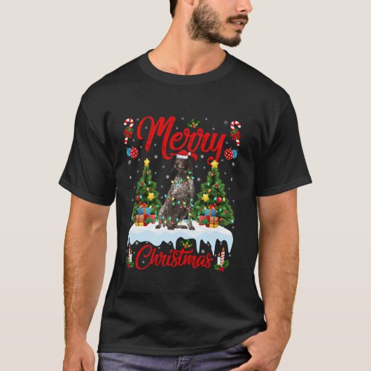 Kerstboom Verlichting Duitse Kortharige Pointer Do T-shirt (Voorkant)