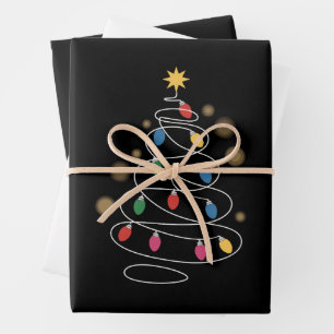 Kerstboom Verlichting  Inpakpapier Vel