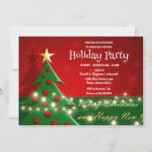 Kerstboom, verlichting, kerstfeest kaart (Voorkant)