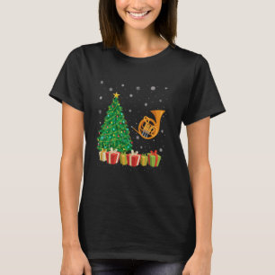 Kerstboom Verlichting Kerstman Hoed Franse Hoorn K T-shirt