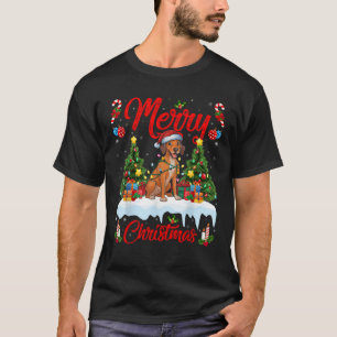 Kerstboom Verlichting Kerstman Hoed Thai Ridgeback T-shirt