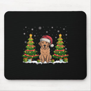 Kerstboom Verlichting Labrador Hond Kerstman Hoed Muismat