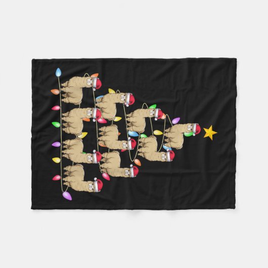 Kerstboom Verlichting Mannen Vrouwen Santa Alpaca Fleece Deken (Voorkant (Horizontaal))