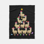 Kerstboom Verlichting Mannen Vrouwen Santa Alpaca  Fleece Deken (Voorkant)